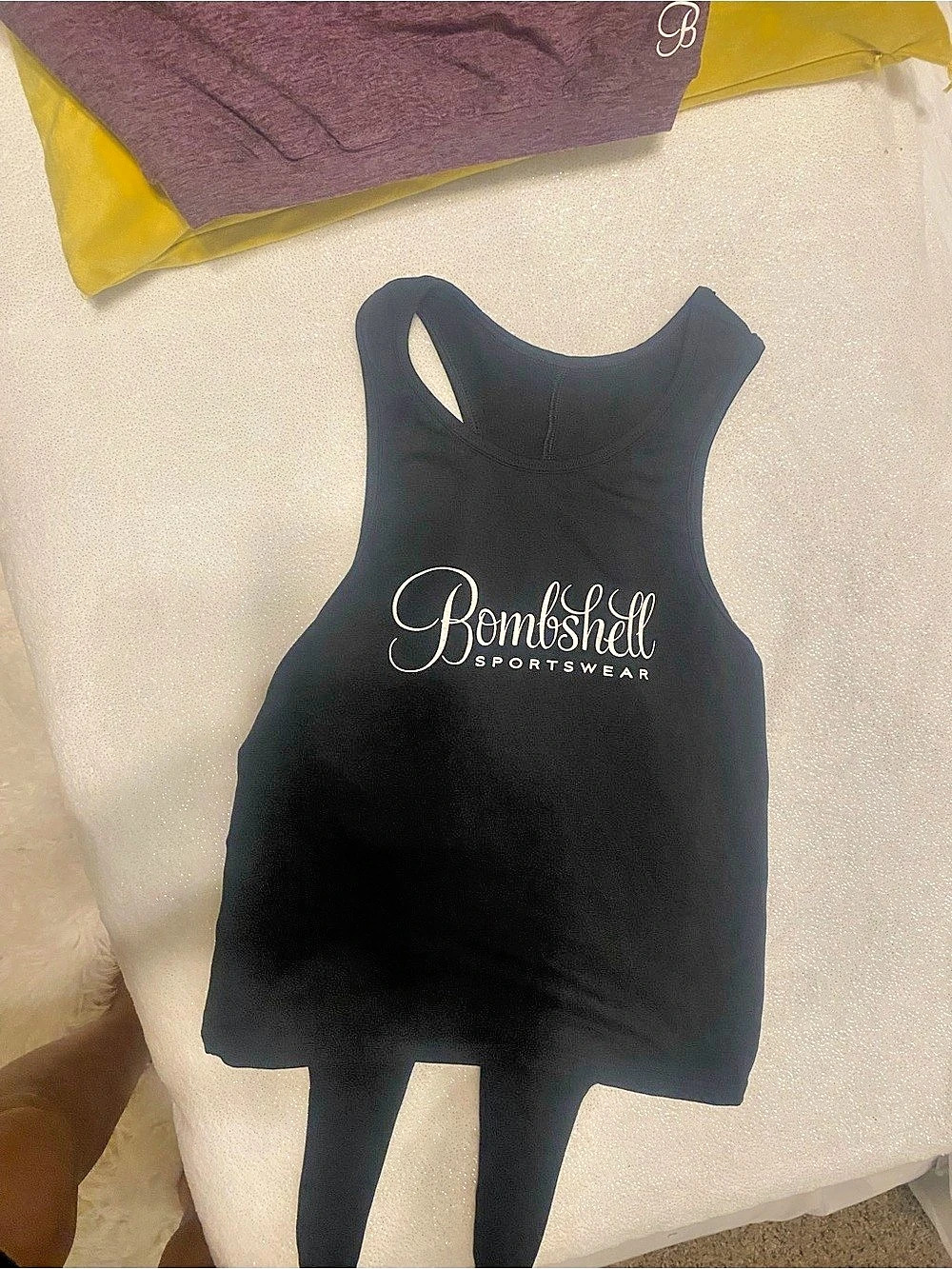 Bombshell Sportswear Tie-Back Sports Tank Black size S29.9